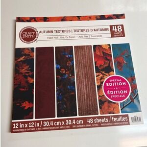 Craft Smith Autumn Textures 12x12 Scrapbook Paper Pad 48 Sheets Special Edition